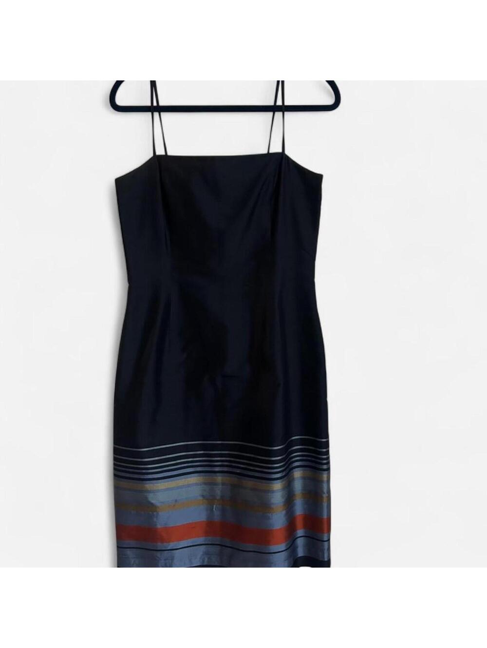 Vintage Ann Taylor Women's Navy and Black Dress 10